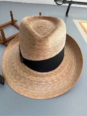Men's Straw Fedora Hat with Black Band - Natural- Tula